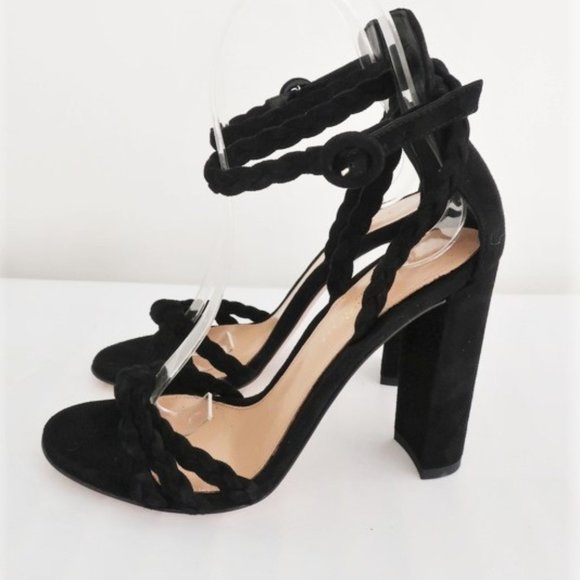 Gianvito Rossi Sandals Liya Black Braided Suede - Picture 7 of 8